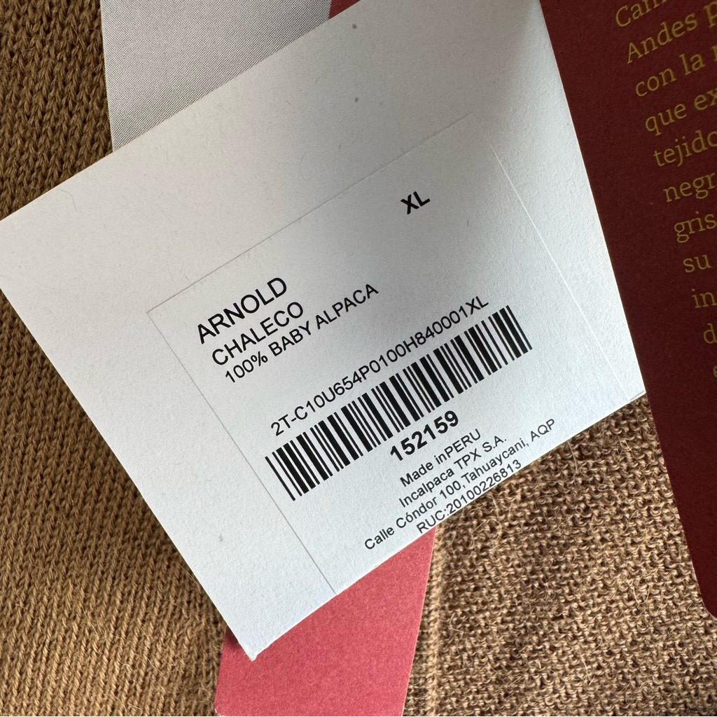 Kuna Arnold Chaleco 100% Baby Alpaca Vest Men’s Xl Camel Preppy Academia New — image 8 of 8